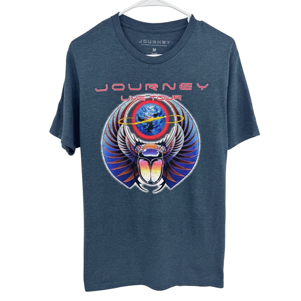 Journey Live Tour‎ 2019 Band Graphic T-Shirt Mens Medium Blue Heather Scarab Tee